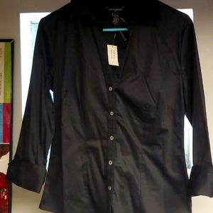 Banana Republic women's fitted button up Black, Med
